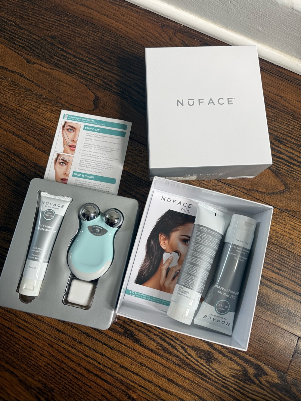 NuFACE Mini Facial Toning Device Kit - Mint and Silver